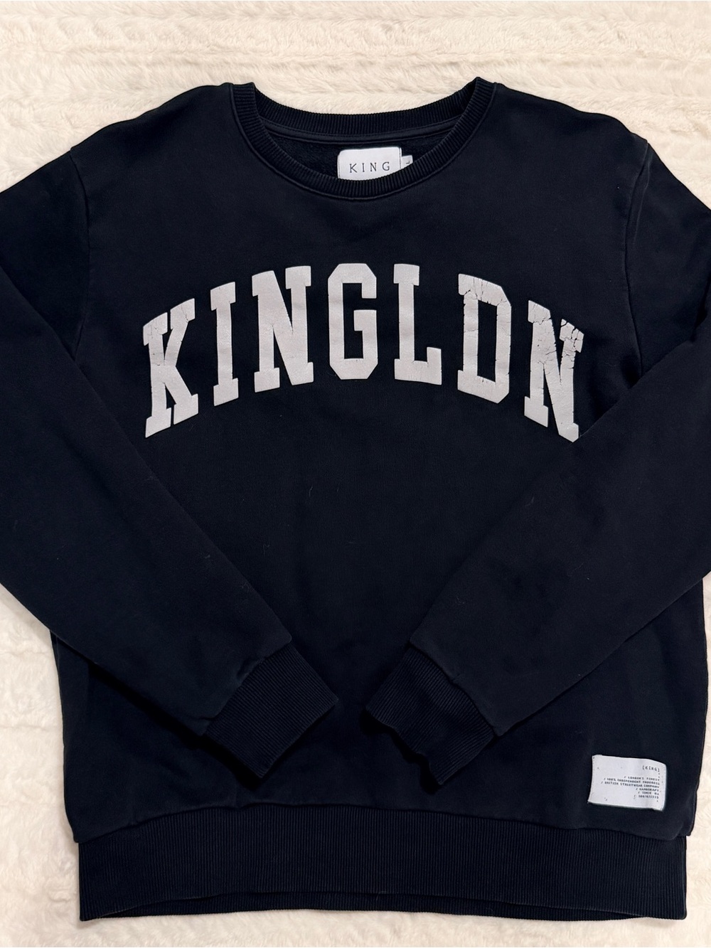 KINGLDN Black Pullover Sweatshirt British apparel UK size L fits M